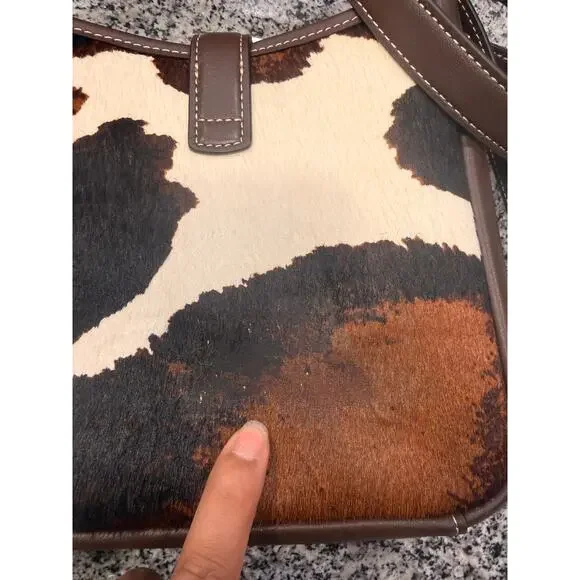 Stylish Coach Hadley Cow Print Convertible Crossbody Bag - Picture 11 of 11